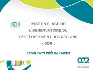 MISE EN PLACE DE LOBSERVATOIRE DU DVELOPPEMENT DES