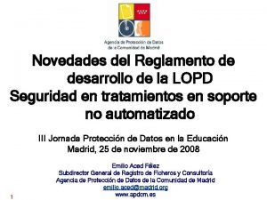 Reglamento desarrollo lopd