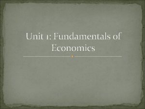 Economics unit 1 answer key