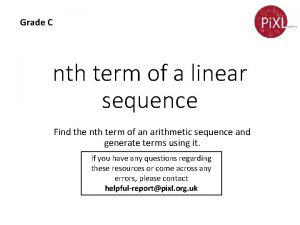 Grade C nth term of a linear sequence