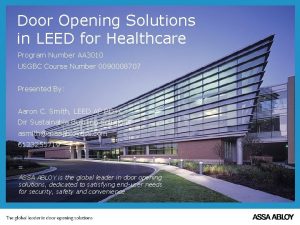 Leed for healthcare