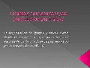 Formaciones en educacion fisica