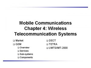 Dect system architecture reference model