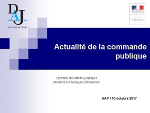 Actualit de la commande publique Direction des affaires