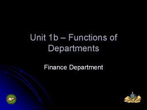 Function of finance department
