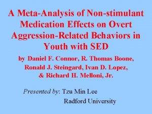A MetaAnalysis of Nonstimulant Medication Effects on Overt
