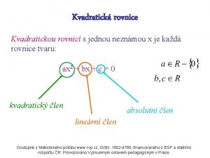 Zkouška kvadratické rovnice