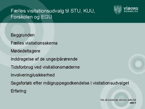 Flles visitationsudvalg til STU KUU Forskolen og EGU