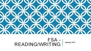 FSA READINGWRITING January 2015 FSA WRITING TEST FORMAT