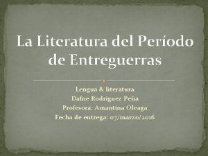 Literatura entreguerras