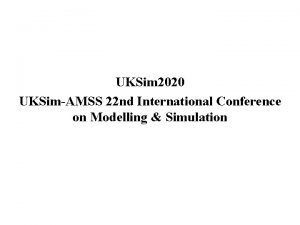 Uksim 2016 18 Th International Conference On Modelling