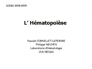 DCEM 1 2008 2009 L Hmatopose Pascale CORNILLETLEFEBVRE