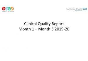 Clinical Quality Report Month 1 Month 3 2019