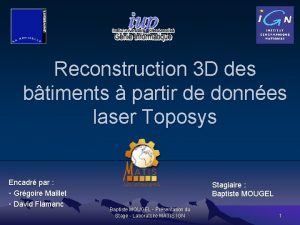 Reconstruction 3 D des btiments partir de donnes