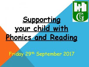 Supporting your child with Phonics and Reading Friday
