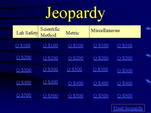 Lab safety and equipment jeopardy