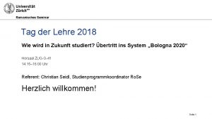 Romanisches Seminar Tag der Lehre 2018 Wie wird