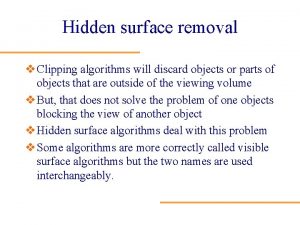 What is hidden surface removal