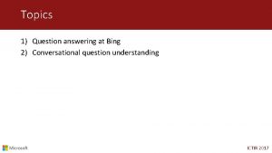 Bing answers to questions