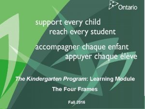 Kindergarten four frames expectations