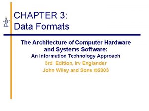 Data formats in computer architecture
