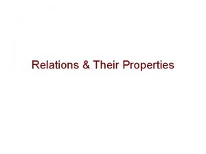 Relations Their Properties Introduction Let A B be