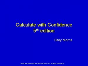 Calculate with confidence 5th edition