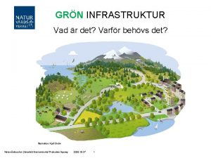 GRN INFRASTRUKTUR Vad r det Varfr behvs det