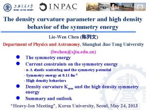 The density curvature parameter and high density behavior