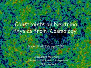 Constraints on Neutrino Physics from Cosmology Napoli IFAE
