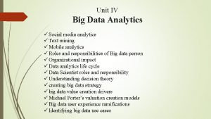 Big data and social media analytics Big data and social media analytics