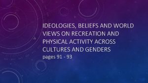 Recreational activities across cultures and genders