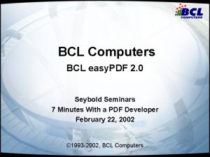 Bcl computers