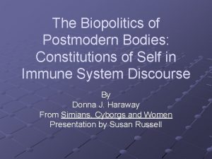 The biopolitics of postmodern bodies