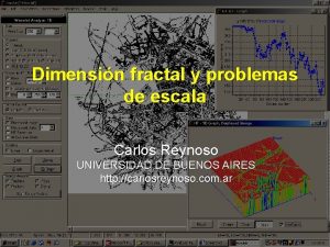 Dimensin fractal y problemas de escala Carlos Reynoso