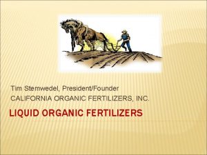 California organic fertilizers