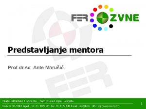 Predstavljanje mentora Prof dr sc Ante Marui 1