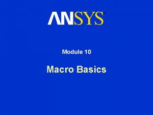 Macro basics