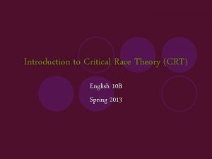Critical race theory