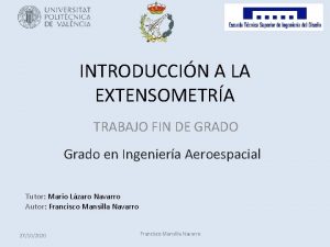 INTRODUCCIN A LA EXTENSOMETRA TRABAJO FIN DE GRADO