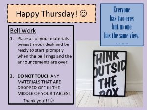 Thursday bell work
