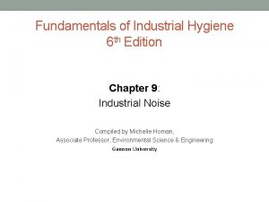 Fundamentals of Industrial Hygiene 6 th Edition Chapter