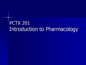 Pharmacology chapter 1