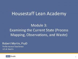 Housestaff Lean Academy Module 3 Examining the Current