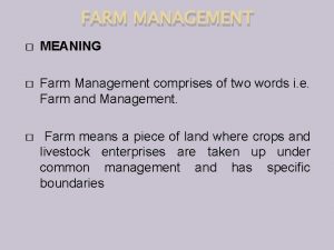Define farm management