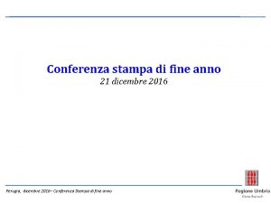 Conferenza stampa di fine anno 21 dicembre 2016