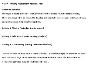 Year 4 writing assessment