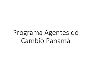 Programa Agentes de Cambio Panam Fundacin Friedrich Ebert