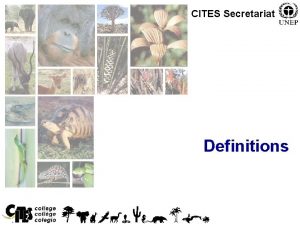 CITES Secretariat Definitions 1 2 Overview Article I