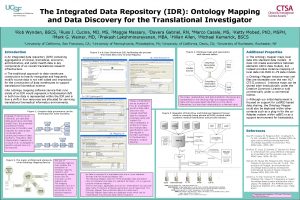 The Integrated Data Repository IDR Ontology Mapping and